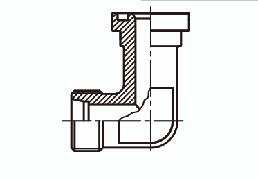 Адаптер угловой 90° Ш - Ф ISO 6162 - 1