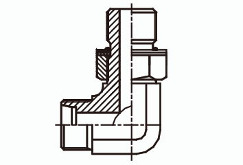 Штуцер угловой 90° в корпус с уплотнительным кольцом