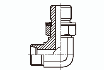 Адаптер угловой 90° в корпус с уплотнительным кольцом ISO 6149