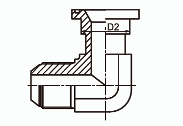 Адаптер угловой 90° Ш - Ф ISO 6162 - 1