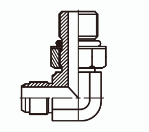 Адаптер угловой 90° метрический в корпус с уплотнительным кольцом ISO 6149 - 2