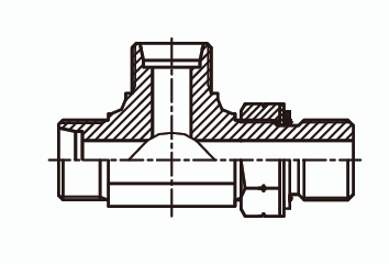 Тройник L - образный в корпус с уплотнительным кольцом ISO 6149