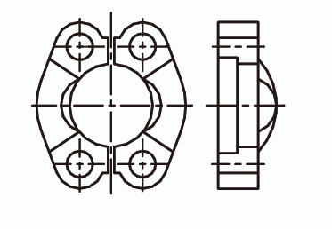 Скоба разъёмная (полускоба) ISO 6162 - 2 SAE 0518