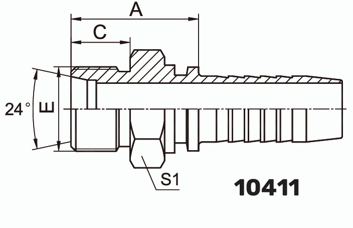 Фитинг DKOL Штуцер 0° DN 6