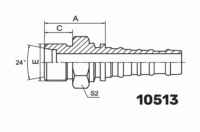 Фитинг DKOS interlock CS Штуцер 0° DN 25