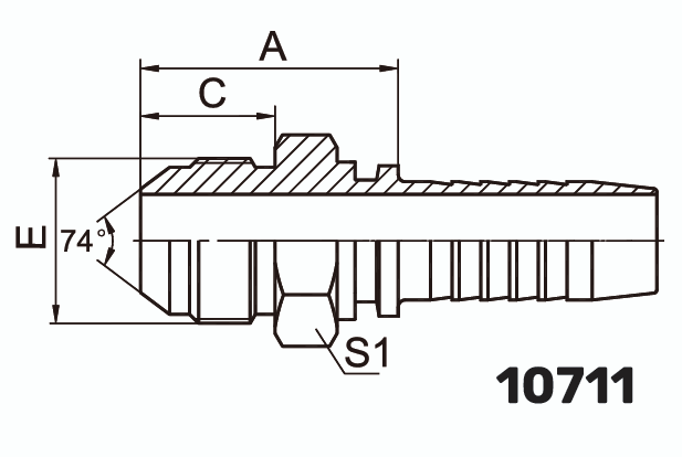 Фитинг DKI Komatsu Штуцер 0° DN 5