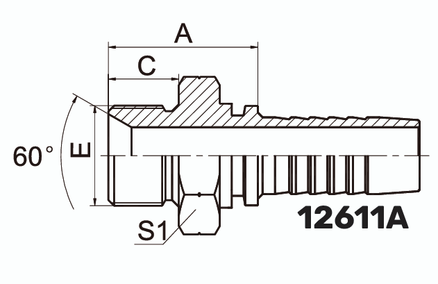Фитинг BSP Штуцер 0° DN 5