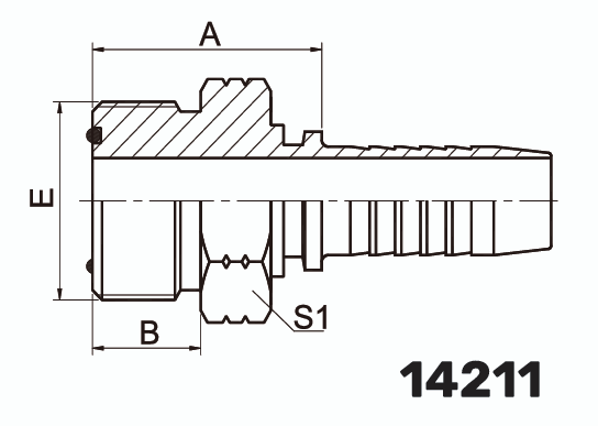 Фитинг ORFS Штуцер 0° DN 10
