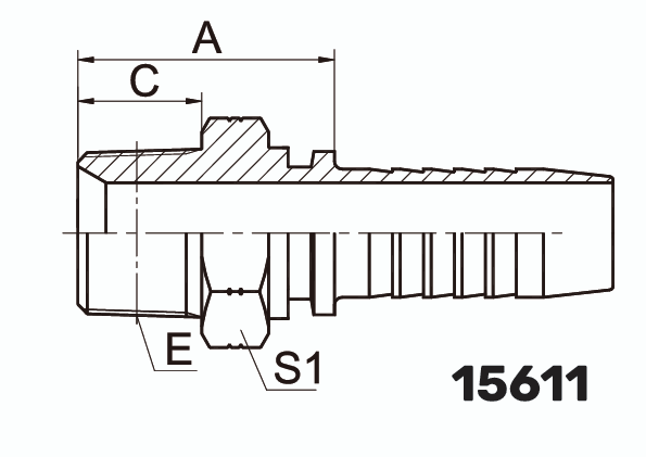 Фитинг NPTF Штуцер 0° DN 5