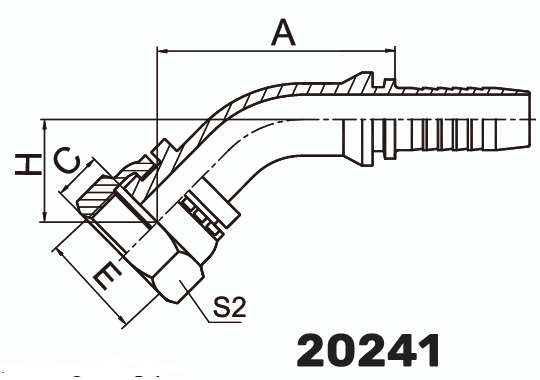 Фитинг ORFS Metric Гайка 45° DN 25
