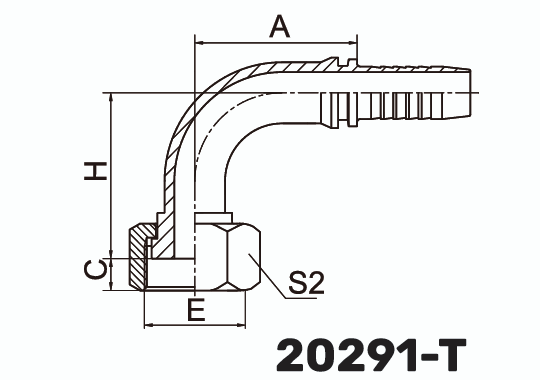 Фитинг ORFS Metric Гайка 90° DN 25