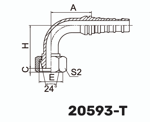 Фитинг DKOS interlock CS Гайка 90° DN 32