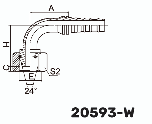 Фитинг DKOS interlock CS Гайка 90° DN 25