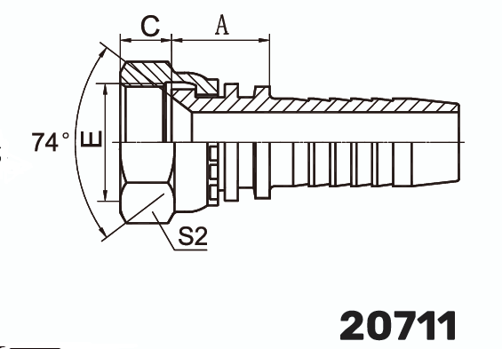 Фитинг DKI Komatsu Гайка 0° DN 8