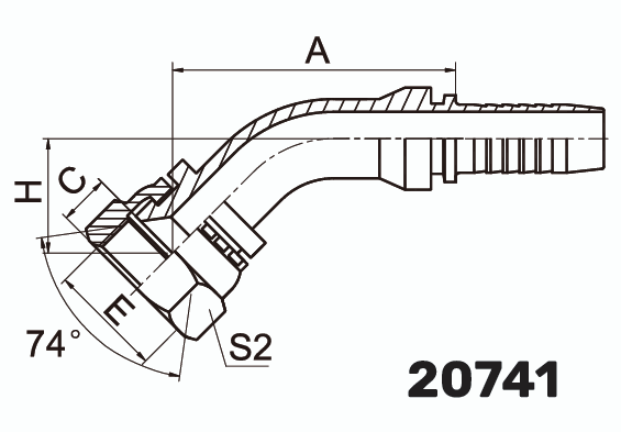 Фитинг DKI Komatsu Гайка 45° DN 25
