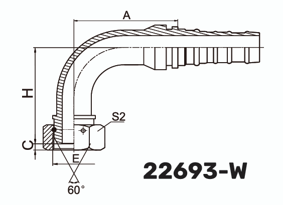 Фитинг BSP interlock CS Гайка 90° DN 20