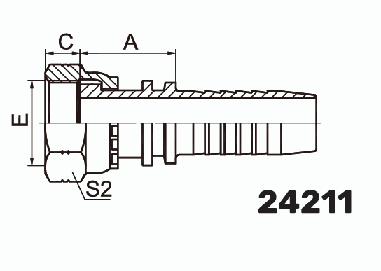 Фитинг ORFS Гайка 0° DN 16