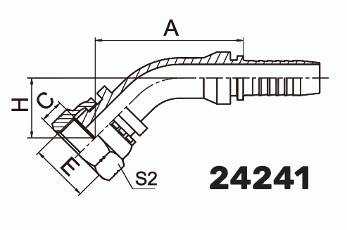 Фитинг ORFS Гайка 45° DN 6