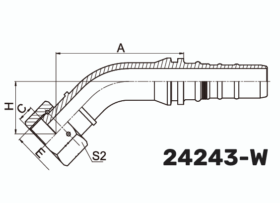 Фитинг ORFS Interlock CS Гайка 45° DN 25