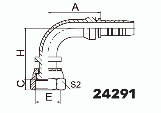 Фитинг ORFS Гайка 90° DN 10
