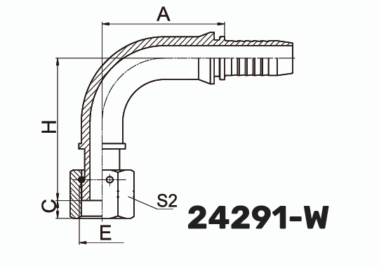 Фитинг ORFS Гайка 90° DN 38