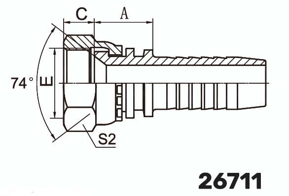 Фитинг JIC Гайка 0° DN 32