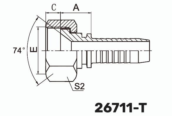 Фитинг JIC Гайка 0° DN 12