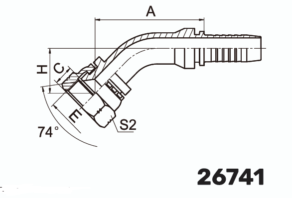 Фитинг JIC Гайка 45° DN 12