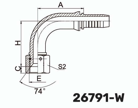 Фитинг JIC Гайка 90° DN 38