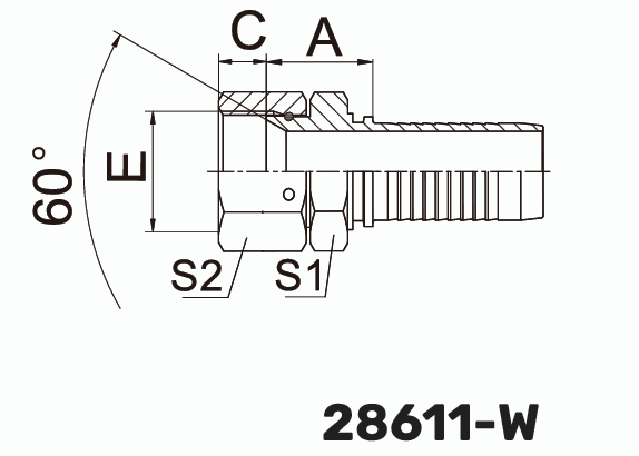 Фитинг JIS Metric Komatsu Гайка 0° DN 6