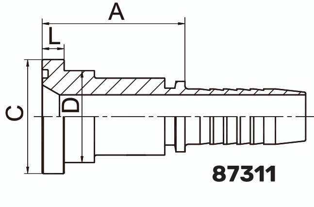 Фитинг фланцевый SF 3000PSI (SFL) 0° DN 25