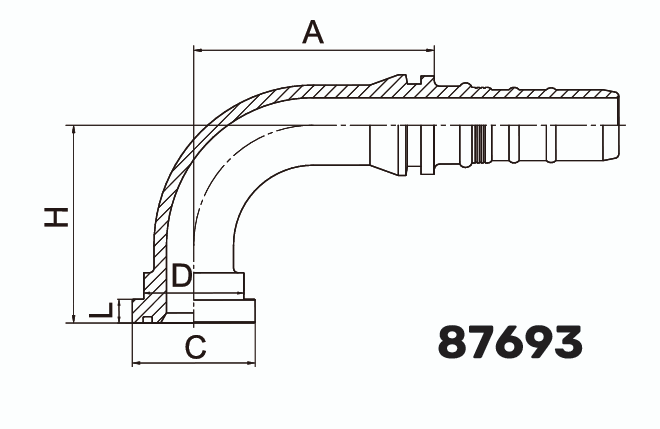 Фитинг фланцевый SF (SFS) Interlock на 6000PSI 90° DN 38