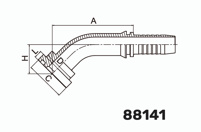 Фитинг фланцевый SF 45° DN 20