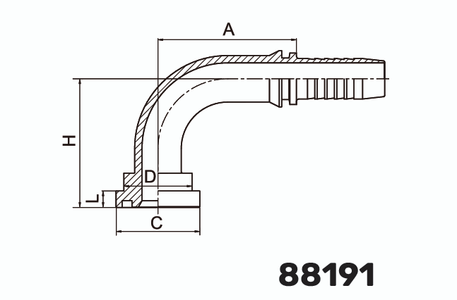 Фитинг фланцевый SF 90° DN 20